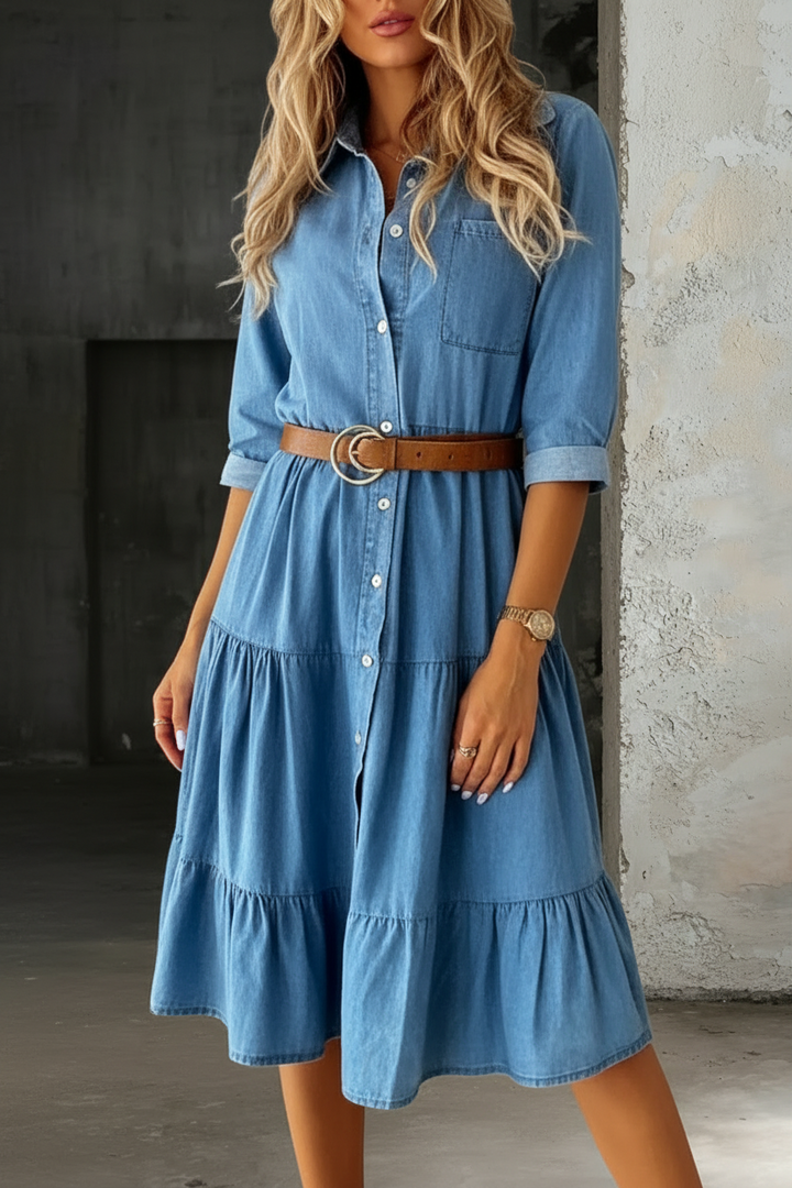 Barbara | Robe en denim décontractée et élégante