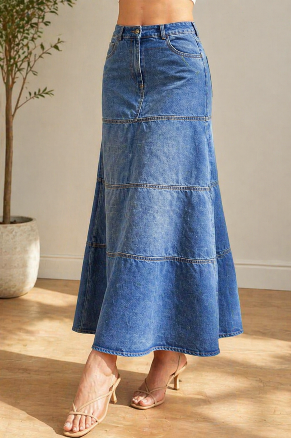 Mary | Jupe en denim mi-longue