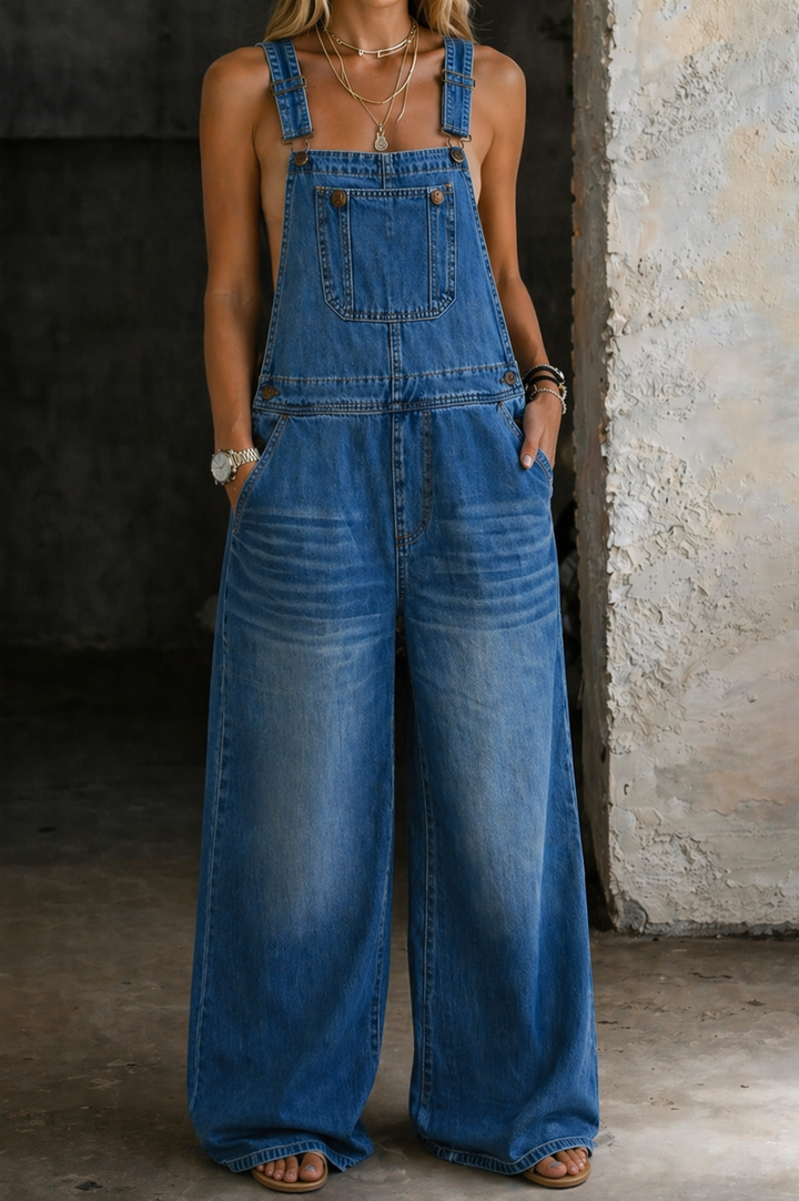 Harper | Combinaison en jean à taille élastique