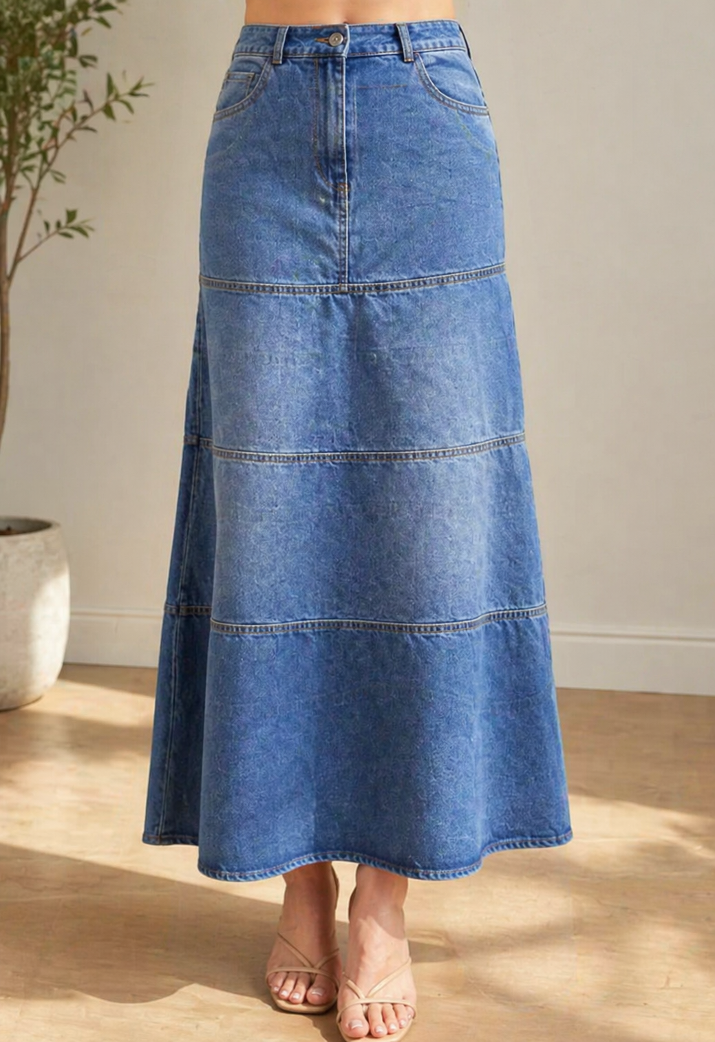 Mary | Jupe en denim mi-longue