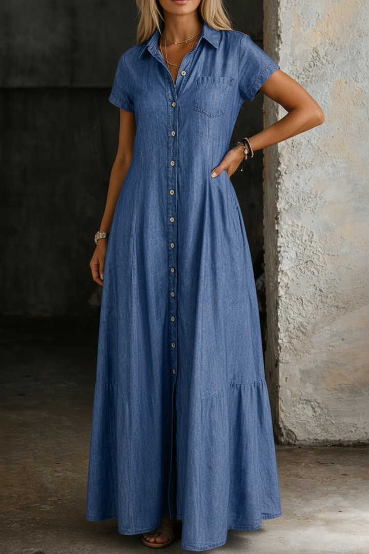 Eliza | Robe longue en denim