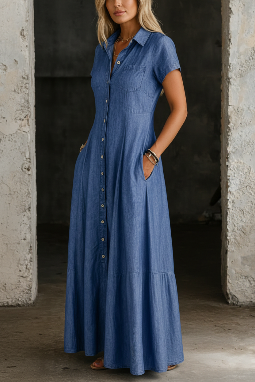 Eliza | Robe longue en denim