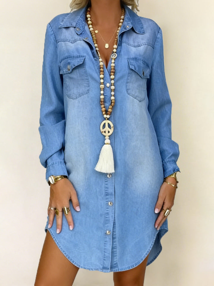 Donna | Robe chemise en denim décontractée et élégante