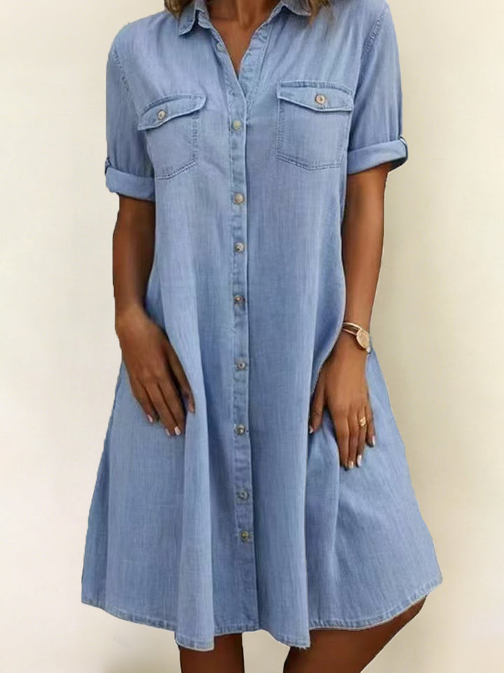 Patricia | Robe midi décontractée en jean
