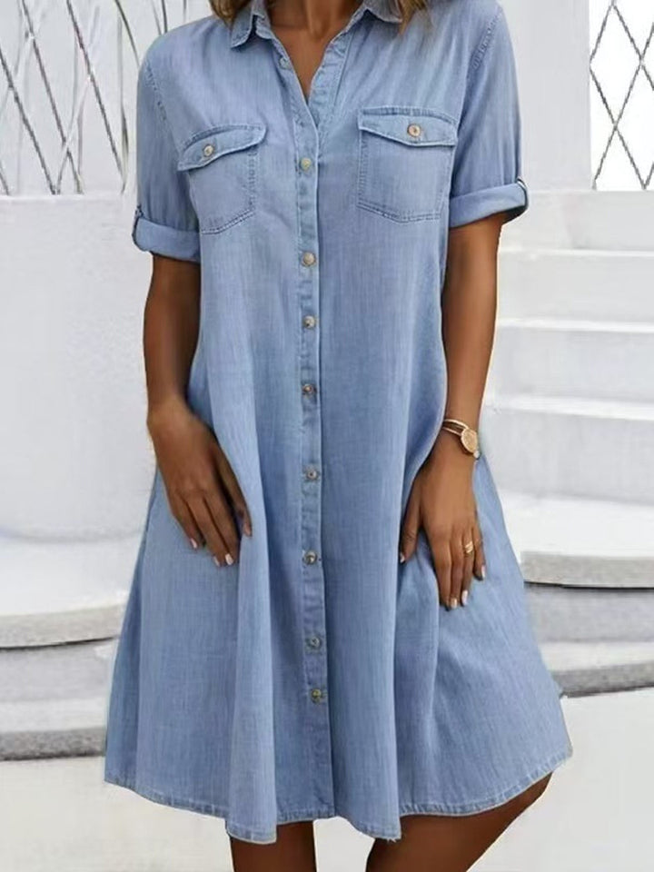 Patricia | Robe midi décontractée en jean