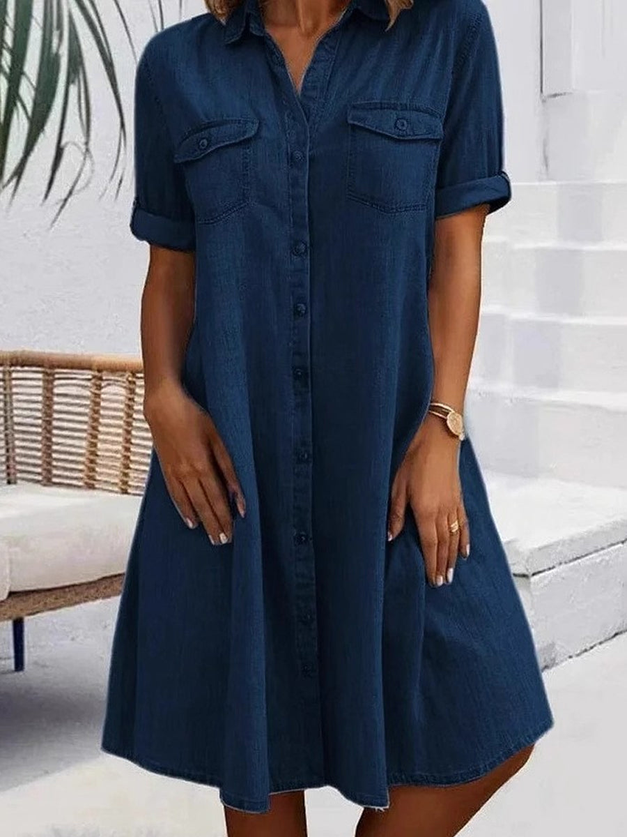 Patricia | Robe midi décontractée en jean