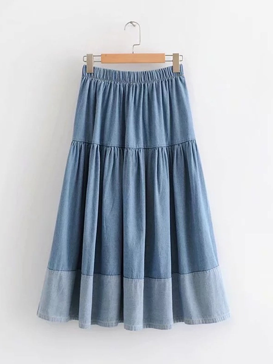 Sarah | Jupe en denim à taille élastique
