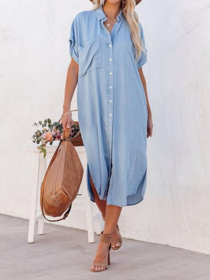 Karen | Robe-chemise légère style denim