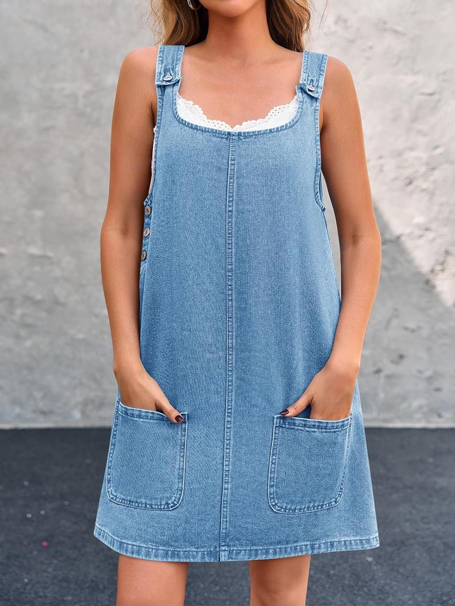 Lisa | Robe salopette décontractée en jean