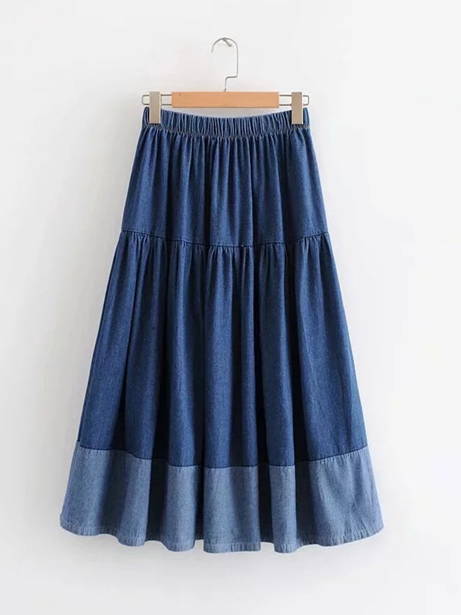 Sarah | Jupe en denim à taille élastique
