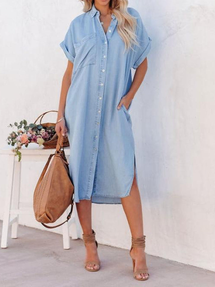 Karen | Robe-chemise légère style denim