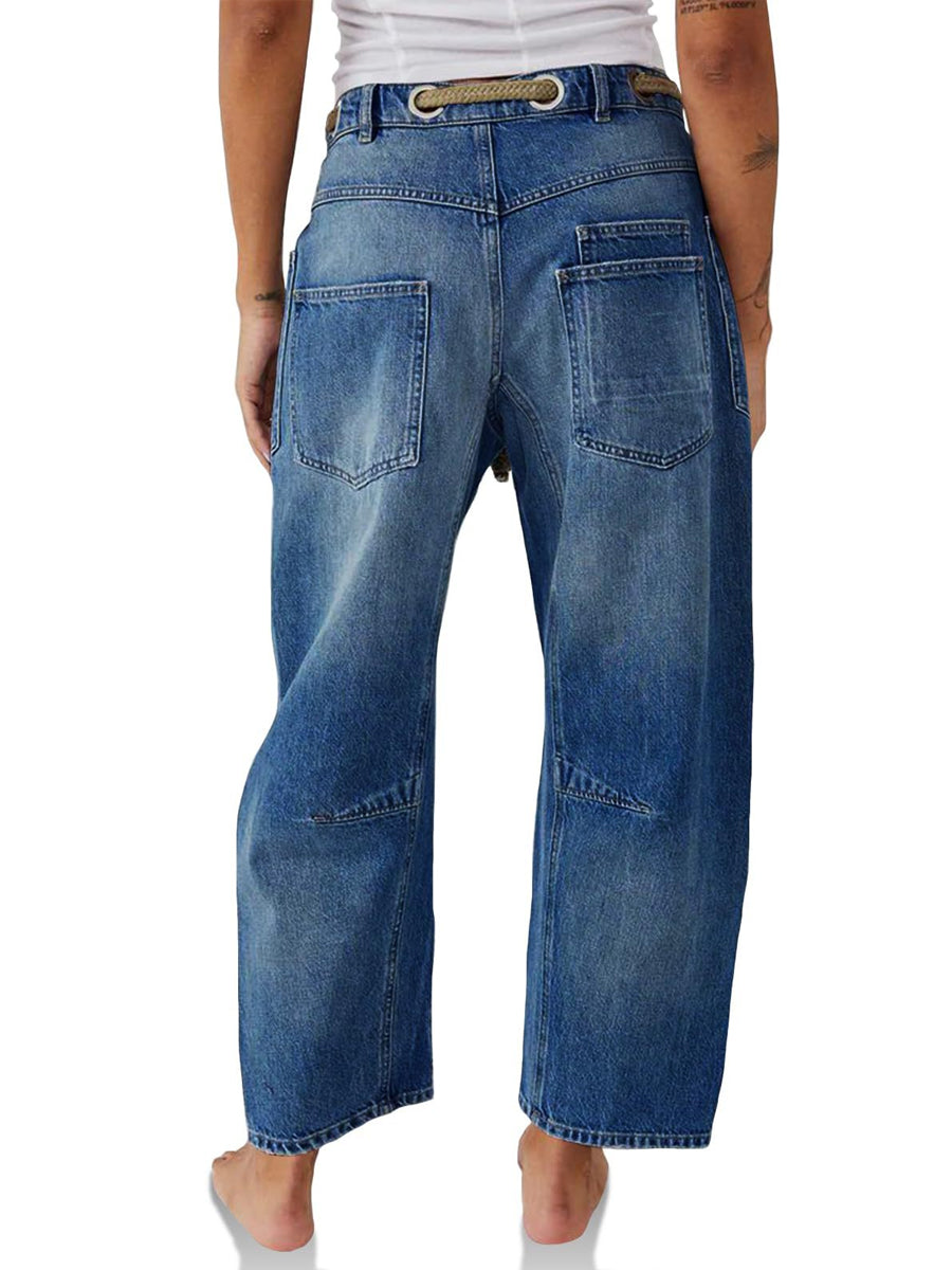 Margaret | Jeans patchwork à cordon de serrage
